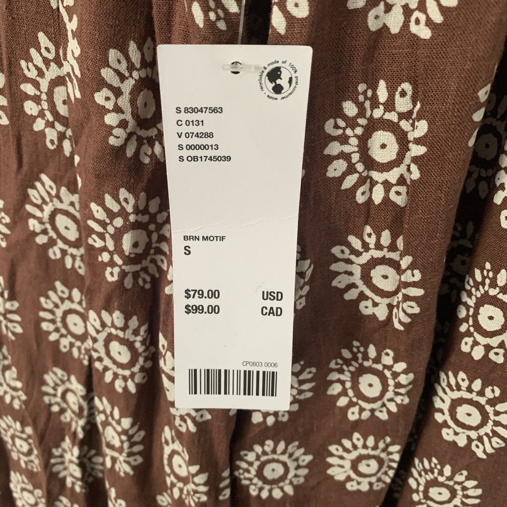 New Urban Outfitters Sleeveless Jumpsuit Small Brown Wide Leg NWT *Small Flaw* - Picture 5 of 16